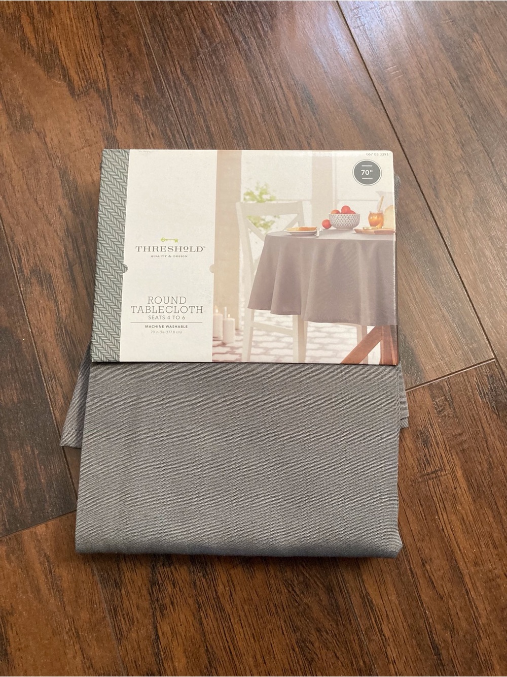Gray 70” Round Tablecloth